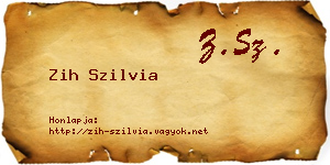 Zih Szilvia névjegykártya