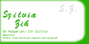 szilvia zih business card